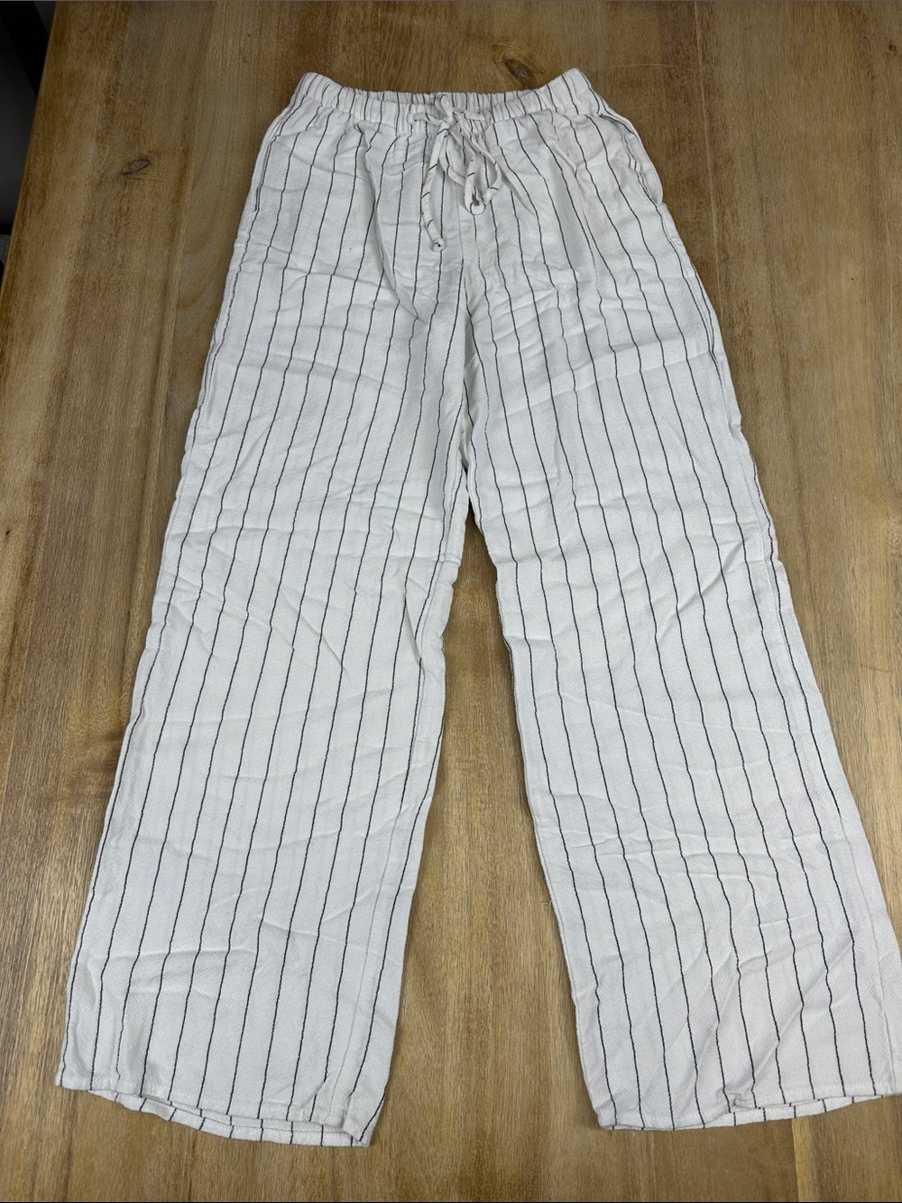 Sienna Sky Striped Linen-Blend Relaxed Drawstring Pant